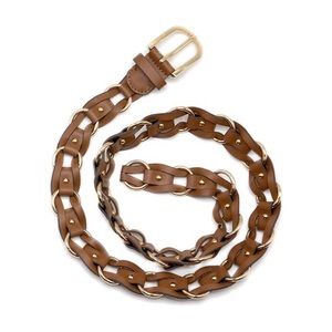 Michael Kors Womenβs Braided Leather Belt